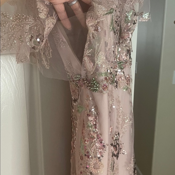 Mac Duggal Pink Floral Sequin Maxi Dress - Picture 10 of 17